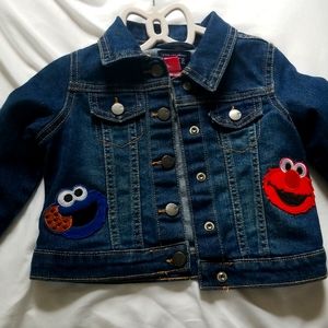 Custom sesame street jean jacket 2t